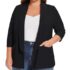 SXME MIGHT SAY Women’s Casual Pocket Cardigan, Long Sleeve, Open Front, Waterfall Mid-Length, UK Plus Size (UK, Numeric, 8, 26, Regular, Regular, XXL (20-22), Black) – Plus size open-front cardigan