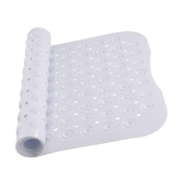 MOONLIGHT20015 Shower Bath Mat Non Slip Anti Mould & Mildew with Strong Suction Cups Grip and Drain Holes Soft Rubber Shower Mats – PVC Bathroom Mat Machine Washable (70x38cm, White) – Non-slip bath mat