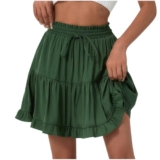 Best Sale on Mrat Women Mini Skirt with Built-in Shorts Frill Cupcake High Waisted Drawstring Ruffle Flared Skirt Pleated A Line Tiered Drawstring Skirts Elegant Cake Skirts Beach Tennis School Party Vacation Sale – Only 0.78!