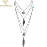 Best Sale on New Brand Fashion Boho  Multilayer Feathers Bijoux Charm Necklaces Beads Maxi Necklace Jewelry N60 – Only 2.20!