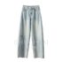 Cute Blue Flared Jeans Light Fashion Blue Ripped Washed Flared Jeans For Women All-match Slim Fit Trousers Trendy Trousers 2025 – boyfriend jeans