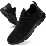 Oltyutc Trainers Men Running Walking Shoes Men’s Comfortable Breathable Gym Sneakers Workout Athletic Black Size 10 UK(Label Size:45)