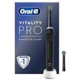 Oral-B Vitality Pro Electric Toothbrushes for Adults, for Him/Her, 1 Handle, 2 Toothbrush Heads, 3 Brushing Modes Including Sensitive Plus, 2 Pin UK Plug, Black (Packing May Vary) – Electric toothbrush