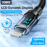Best Deal on PD 27W Fast Charge Cable LCD Display Transparent Shell Data Transfer, USB A Type-C to Lightning Cord for iPhone 14 Pro Max/13/12 – Only 2.12!
