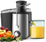 PureMate Juicer Machines, 600W Whole Fruit and Vegetable Juice Extractor, Centrifugal Juicer, Stainless Steel, Two Speed Settings, BPA-Free, Easy Clean – Juicer