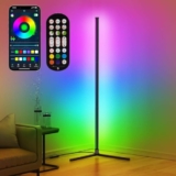 riyo Led Floor Lamp, RGB Corner Floor Lamp with APP and Remote Control, 16 Million Colors & 68+ Scene Color Changing Ambience Light with Music Sync for Living Room, Bedroom, Gaming Room – LED floor lamp