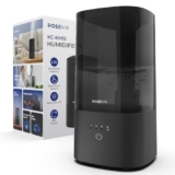 Rosekm Humidifiers for Bedroom, Cool Mist Humidifier for Home Plant and Baby Nursery, Quiet Ultrasonic Humidifier with 360° Nozzle, Auto Shut-Off, Filterless, Black – Humidifier