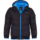 Spindle Childrens Boys Padded Winter Coat School Hooded Fleece Lined Jacket Zip Pockets Youths 13-14 Years Black Blue – Winter coat for kids