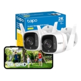 Tapo C310P2 2-Pack 2K Security Camera Outdoor Wired, Outdoor Camera No Monthly Fee, AI Detection, Advanced Night Vision, Two-Way Talk, IP66 Weatherproof, Works with Alexa & Google – Security camera