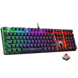 TECKNET Mechanical Gaming Keyboard – Red Switches Mechanical Keyboard with 109 Keys, 24 LED Lighting Modes, Fully Programmable Keys & Anti-Ghosting for Gaming, PC, Windows, Gamer, Office, UK Layout – Mechanical keyboard