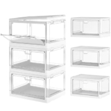 TidyTrove Storage Boxes with Lids – 25L*3 Plastic Storage Box with 3 Lids, Stackable Storage Boxes, Storage Drawers, Large Storage Box with Lids for Bedroom, Living Room, Kitchen, 3 Packs