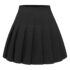 zffriction Women’s Mini Skirt Short Skater Skirt Sexy Pleated Mini Skirt Solid Layered Ruffle Skirt for Club, Cosplay, Rave, Party, Casual (UK, Alpha, S, Regular, Regular, Black) – Mini skirt
