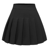Timormode Pleated Skirt for Women Short High Waist Skirt Tennis School Skirt TMBZQ09 Black L – Plus size pleated skirt