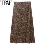 Best Discount on TRAF Women’s Skirts Vintage Animal Print Skirt Woman Autumn High Waist Long Skirts For Women Retro Elegant Female Leopard Skirt – Only 8.34!