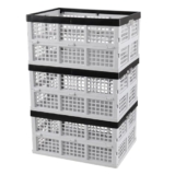 Tstorage 3-Pack Plastic Folding Storage Crates, Collapsible Plastic Crate, 30 L – Collapsible storage crate