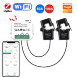 Best Sale on Tuya 100A 80A Smart Energy Meter WiFi/Zigbee 2CH Current Transformer Sensor Clamp Smartlife APP Remote Power Monitor AC100V-240V – Only 17.49!