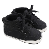 Best Sale on Unisex Trainers Easy Fasten Boys Girls Casual Sneakers Kids High Top Canvas Sports Shoes Slip on Sneakers Children Lightweight Breathable (Black, 5 Infant) – Only 0.12!