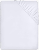 Utopia Bedding Fitted Sheet Double, White – Deep Pocket 14 inch (35 cm) – Easy Care – Soft Brushed Microfibre Fabric – Shrinkage and Fade Resistant – Bottom Sheet