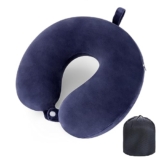 WENGX Travel Pillow Neck Pillow Memory Foam Travel Pillows Head Support Cushion for Airplane Train Car Office Travel Essential Flight Pillows for a Long Hauls Sleeping Rest (Navy Blue) – Neck pillow for travel