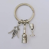 Wine Keychain Wine Glass Corkscrew Valentine Gift Restaurant Chef Jewelry Promotion Small Gift (#2) – Corkscrew