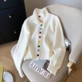 Best Sale on Women Green Knit Cardigan Sweater Harajuku Korean Y2k Long Sleeves Oversize Sweaters Vintage 2000s Cutecore Clothes 2025 Autumn – Only 19.99!