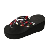 Best Discount on Women High Heel Slipper Sandals Summer Flower Pattern Thong Flip Flop Wedge Sandal with Arch Support for Girls Ladies (Black, 5) – Only 0.29!