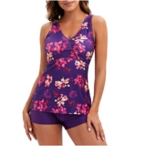 Best Discount on Women’s Tankinis 2 Piece Swimming Costumes Tank Top with Shorts/Briefs Suits UK Ladies Multicolor Flowers Back Cutout Boxer Pants Sling Women’s Swimsuit 16 Summer Swimwear Clearance – Only 0.02!