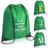 Best Deal on Wyleaves Custom Drawstring Bags with Name Logo Text, Personalized Drawstring Pouch Bulk, Customized Drawstring Bag for Gym, Sports, Events, 13.4”x17” – Only 0.85!