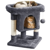 Yaheetech 59cm Basic Cat Tree Tower, Cat Scratching Post w/Oversized Perches, Condo and Hanging Ball, Cat Furniture Cat House for Cats Kittens Pets, Dark Grey – Cat tree