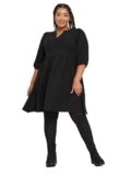 Yours Curve Textured Smock Dress – Women’s – Plus Size Curve Black – Plus size smock dress